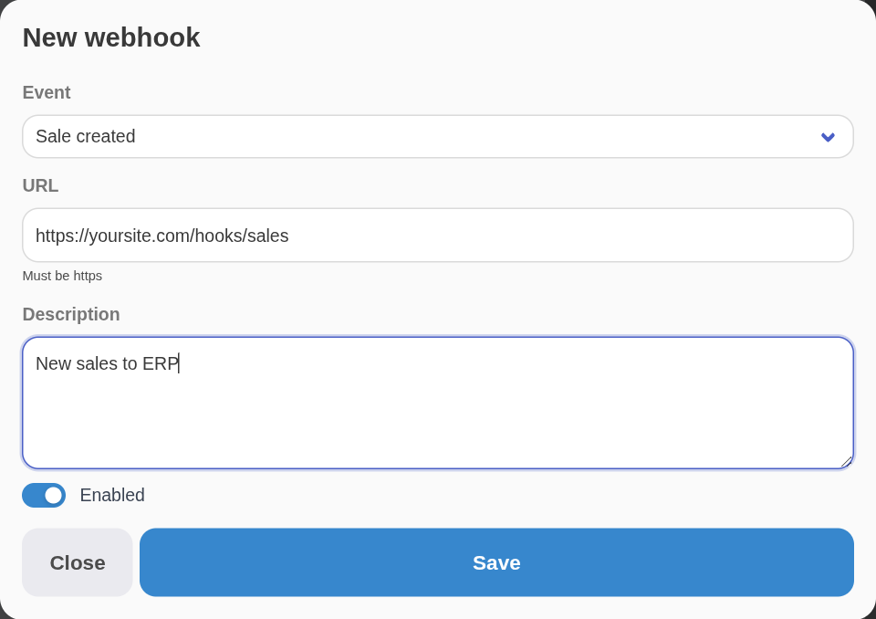 Adding a webhook